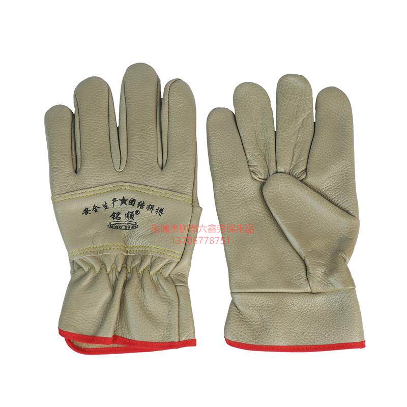 铭顺司机手套 电焊焊接家私皮牛皮全皮劳保加厚长搬运901A 902A