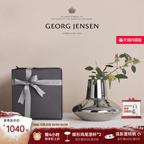 天猫惊喜盒 圣诞礼物GeorgJensen乔治杰生HK花瓶艺术插花客厅摆件