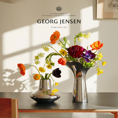 GeorgJensen乔治杰生桌面摆件插花花瓶不锈钢北欧