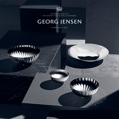 新婚礼物GeorgJensen乔治杰生BERNADOTTE条纹果盘零食盘摆件