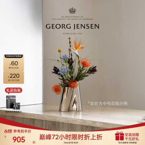 【天猫惊喜盒】GeorgJensen乔治杰生LITUUS618新婚礼物弦律花瓶