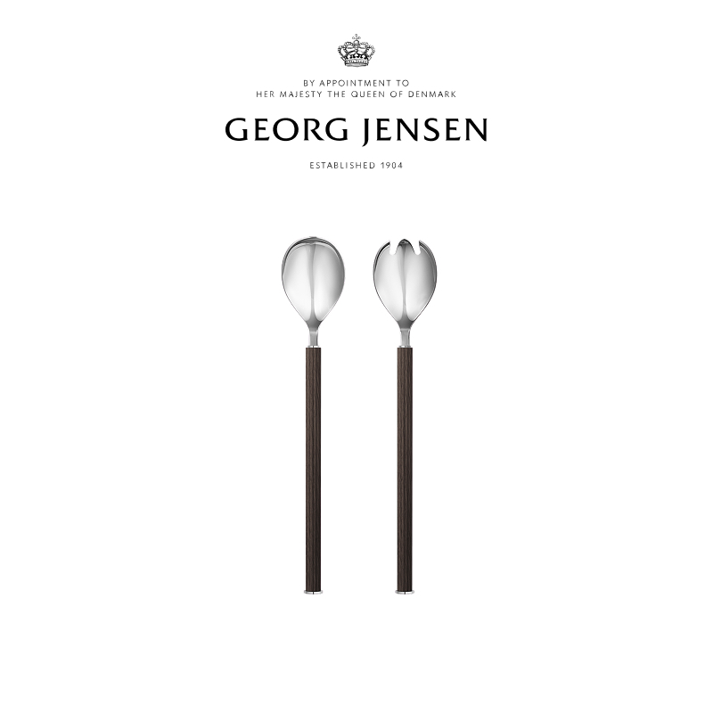 圣诞礼物GeorgJensen乔治杰生BERNADOTTE沙拉匙餐具勺子2件套