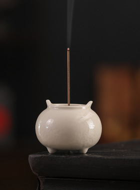 稀缺质感手写草木灰香炉创意陶瓷家用室内线香香座沉香檀香香插