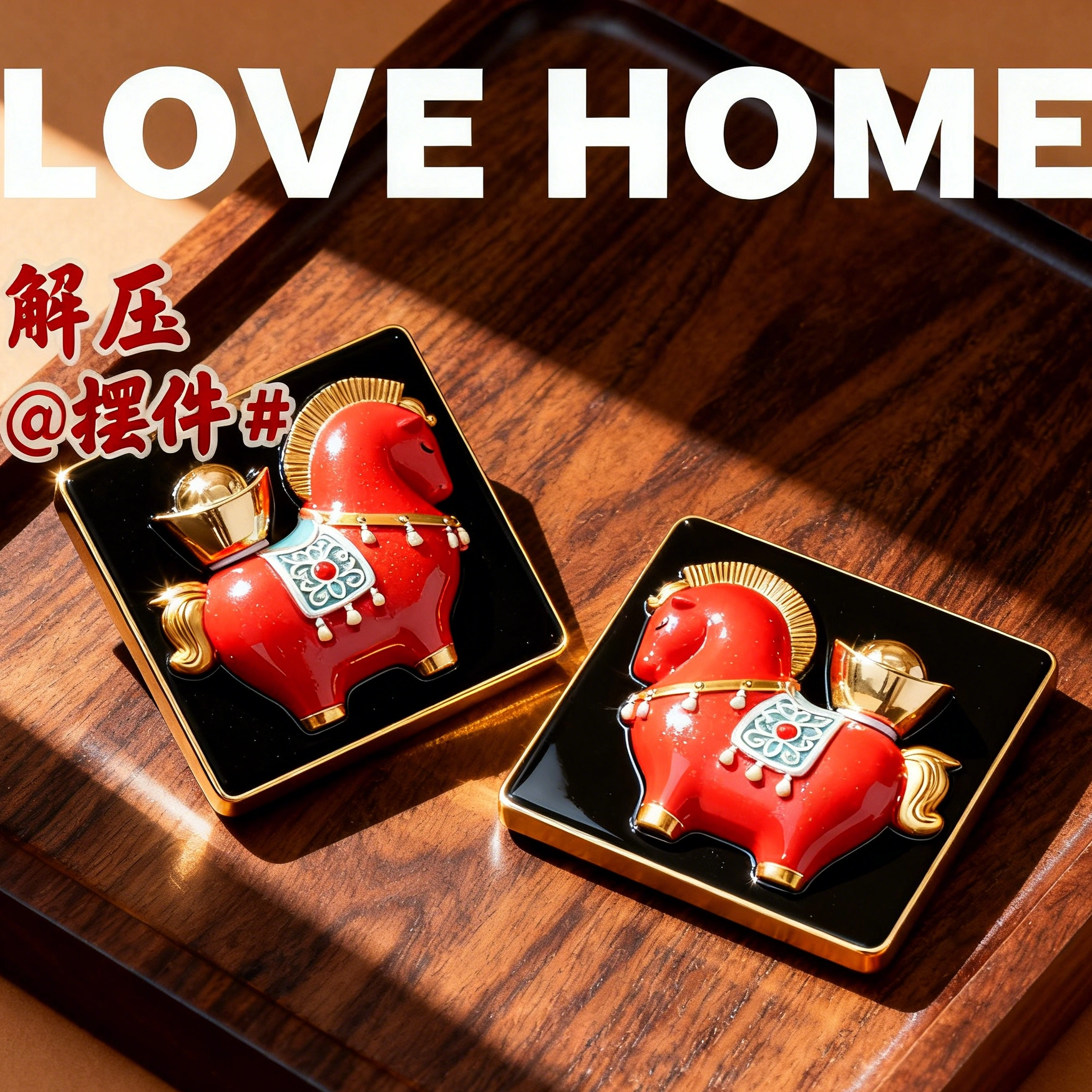 马上发大财桌面摆件可爱轻奢