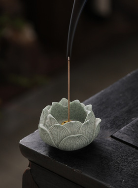 稀缺质感青砂石香炉室内沉香盘香家用香插办公室摆台创意摆件装饰