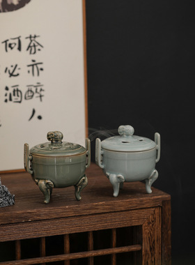 稀缺质感吉象三足盘香炉家居香薰炉檀香沉香炉复古禅意茶道摆件