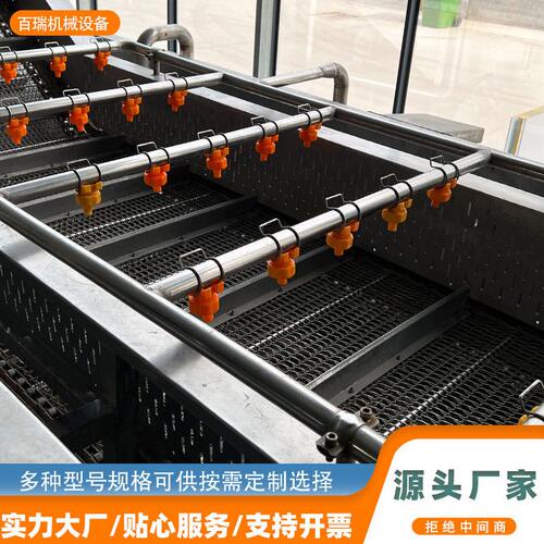 甄选全自动水果气泡清洗机叶菜类净菜加工流水线大型商业清洗输送