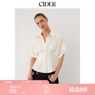 CIDER雪纺波点收腰蝙蝠袖衬衫115143011
