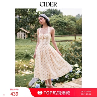 CIDER2026春季新品碎花挂脖中长连衣裙115354882
