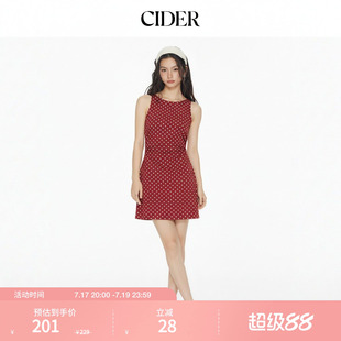 【明星同款】CIDER小香风波点无袖背心连衣裙114900242