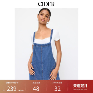 CIDER2026早秋穿搭牛仔蝴蝶结中腰阔腿连体裤115287212