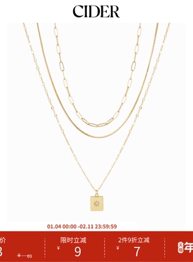 CIDER长方形吊坠叠戴项链115001450