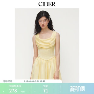 荡领荷叶边系带迷你连衣裙114702088 女装 CIDER夏季 新品
