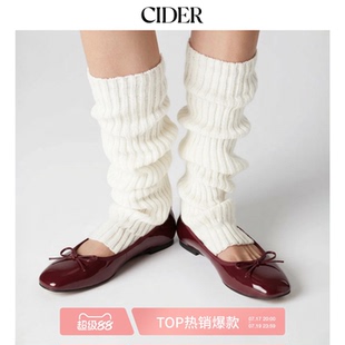 【明星同款】CIDER美式蝴蝶结浅口方头芭蕾平底玛丽珍鞋114813656