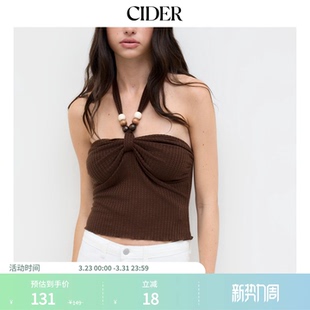 CIDER挂脖串珠设计吊带上衣时尚 百搭背心上衣114458121