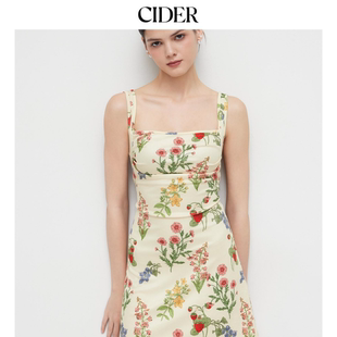 CIDER 夏季新品女装碎花水果印花迷你连衣裙109878875