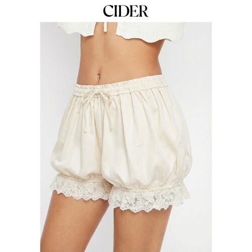 CIDER2026春季新品蕾丝边泡泡摆中腰灯笼短裤115210101