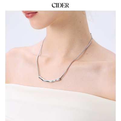 CIDER秋冬新品女装不规则波浪吊坠项链114754450