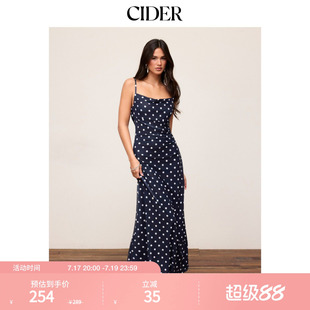 CIDER2026春季新品网纱波点蕾丝拼接高腰鱼尾长连衣裙115393612