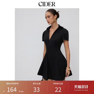 CIDER秋季新品短袖中腰A字迷你连衣裙115470578
