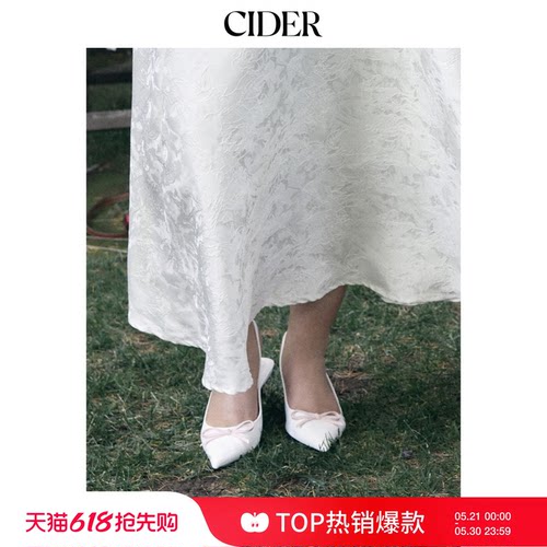 【明星同款】CIDER正品蝴蝶结细跟小猫跟鞋女装114471189