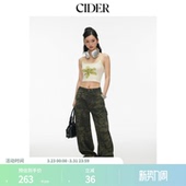 CIDERCider迷彩中腰宽松阔腿牛仔工装 114999876 裤