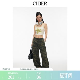 CIDERCider迷彩中腰宽松阔腿牛仔工装 114999876 裤
