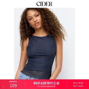 CIDER2026春季新品质感船领波点荷叶边上衣115075643