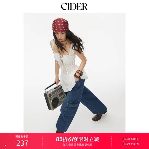 白色棉质荷叶边收腰显瘦连衣裙