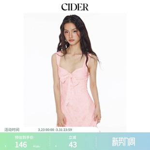 CIDER蕾丝甜美蝴蝶结辣妹性露背吊带连衣裙114606954