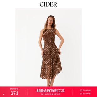 CIDER雪纺波点荷叶边不对称长裙115155875