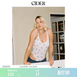CIDER棉混纺小熊印花U领紧身衣115105559