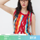 CIDER针织无袖 背心钩花领条纹拼色针织马夹114677852