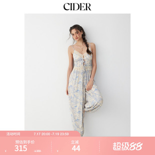 CIDER2026夏季新品碎花甜心吊带蕾丝系带阔腿连体裤115427331