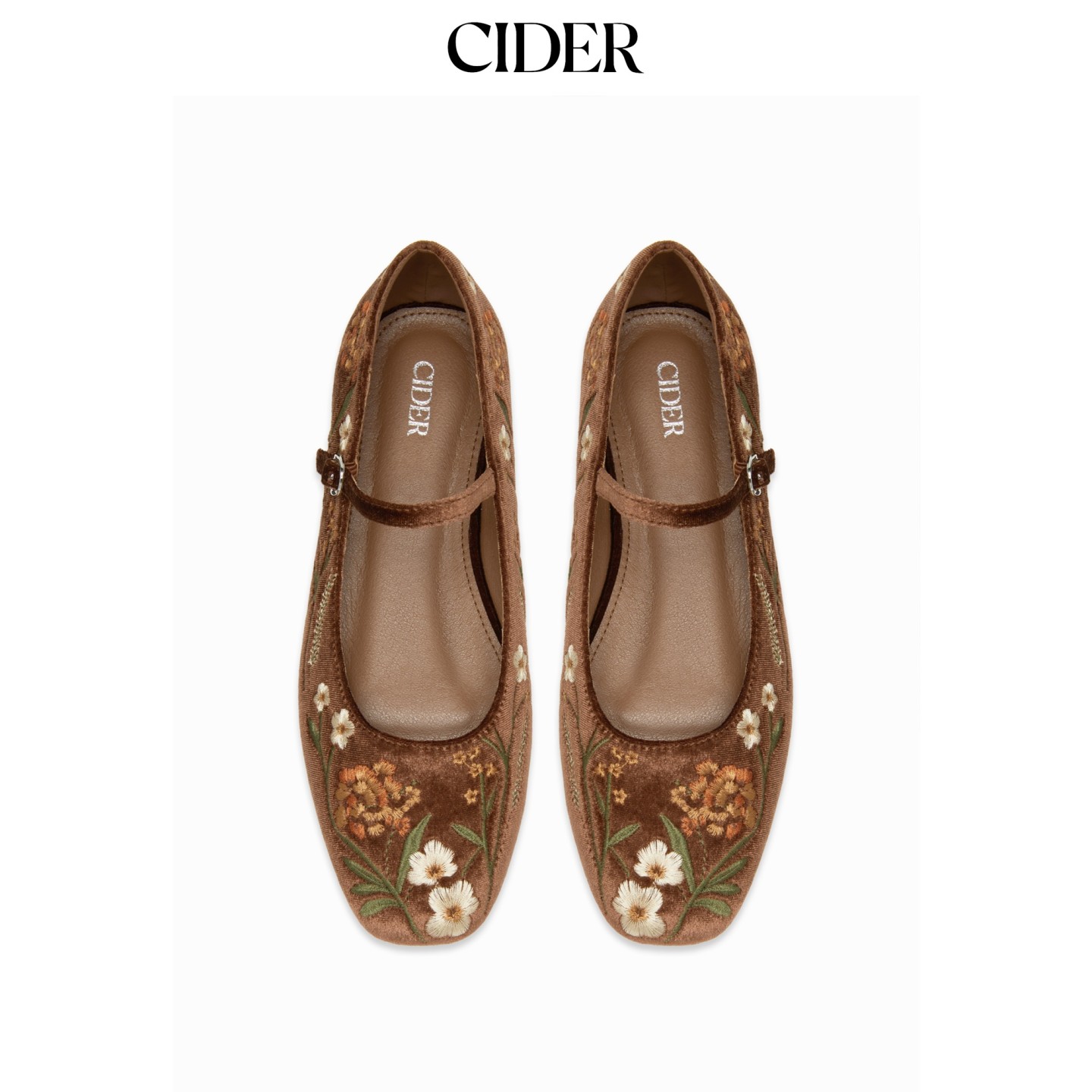 CIDER2026秋季新品碎花刺绣玛丽珍平底鞋115654573图片