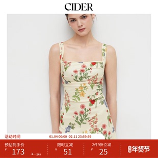 CIDER 夏季新品女装碎花水果印花迷你连衣裙109878875
