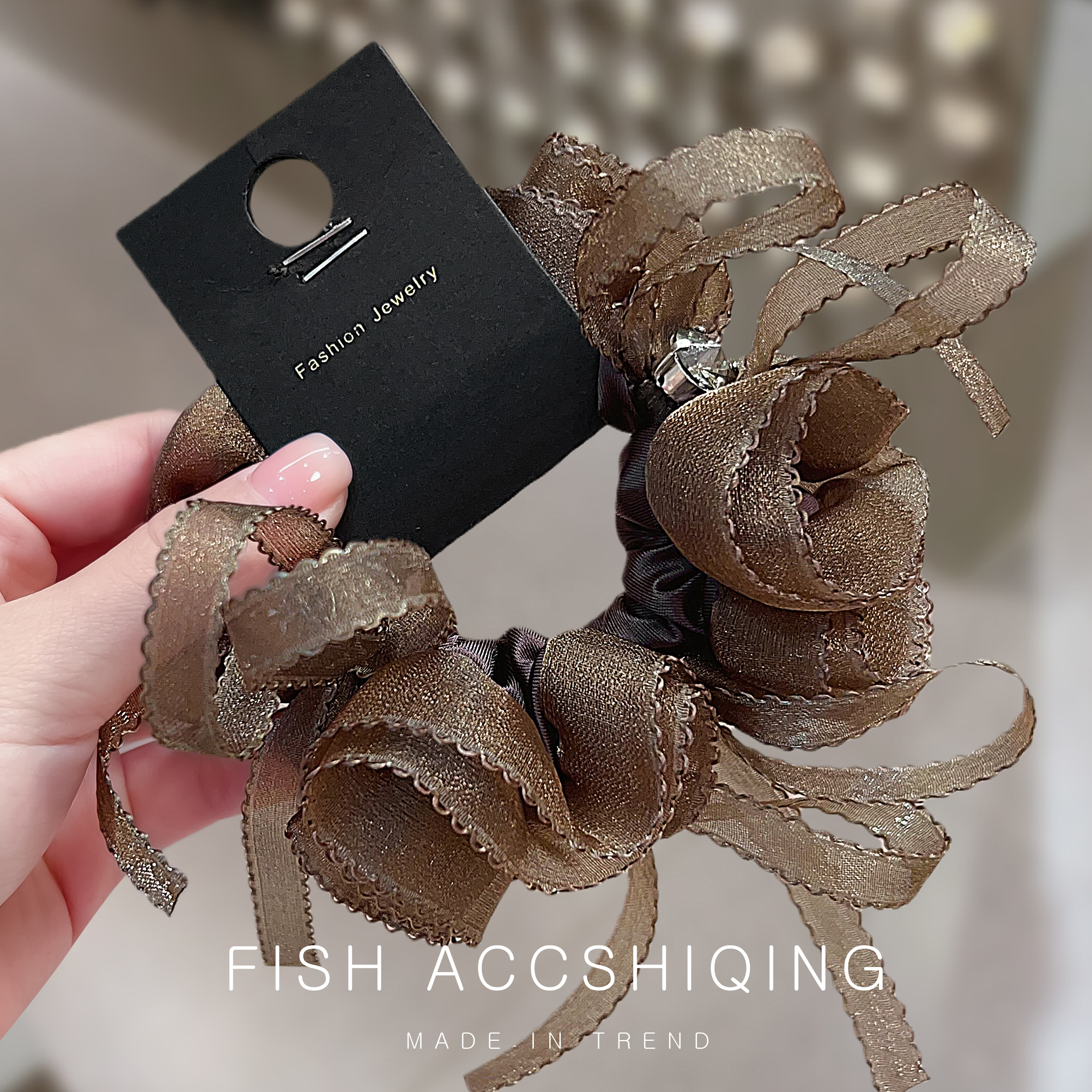 复古雪纱蝴蝶结大肠发圈高级感轻奢水钻扎头发绳头饰优雅弹力皮筋,饰品/流行首饰/时尚饰品新,发饰,淘宝优惠券,粉丝福利购,淘宝优惠卷