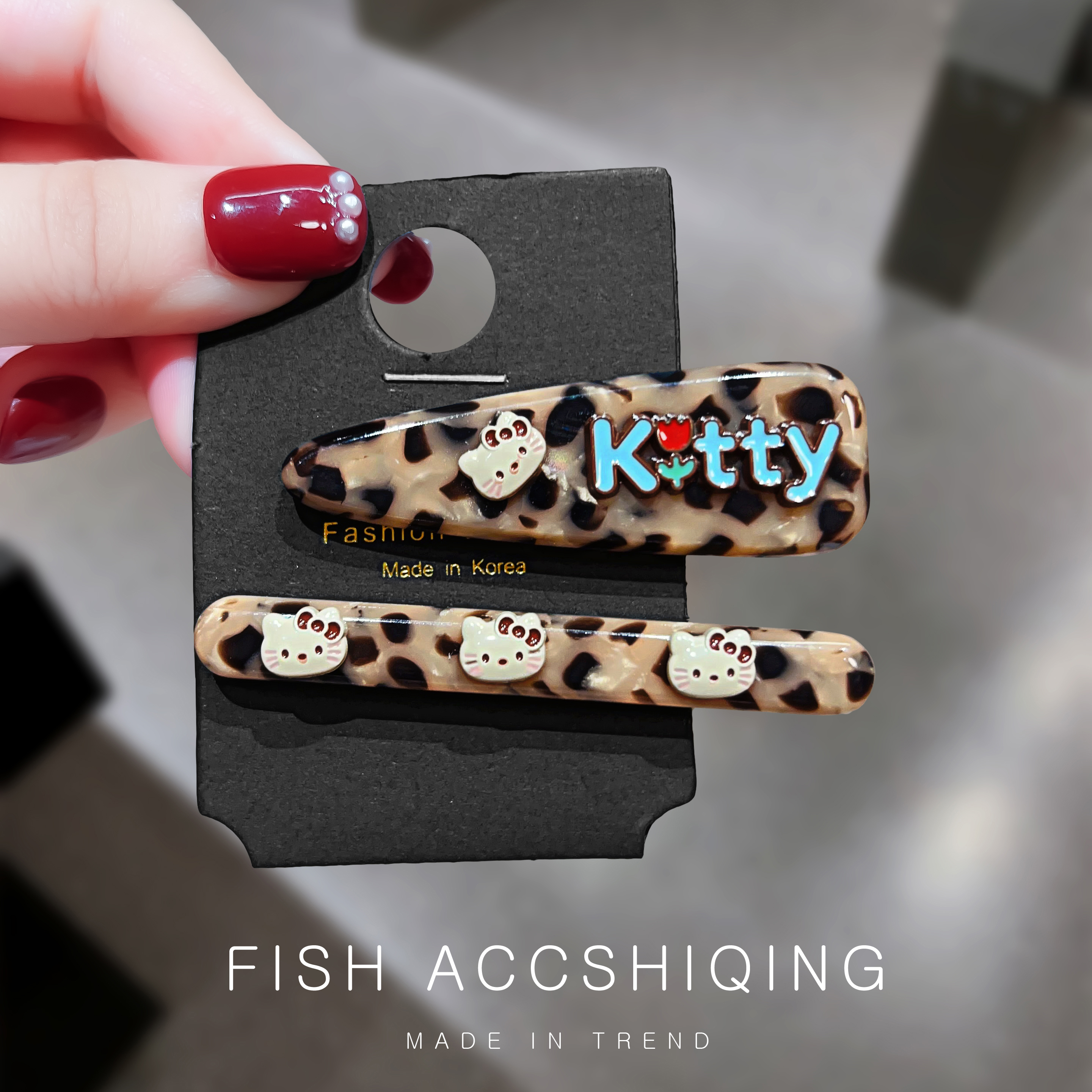 少女前额碎发夹鸭嘴夹头饰侧边夹