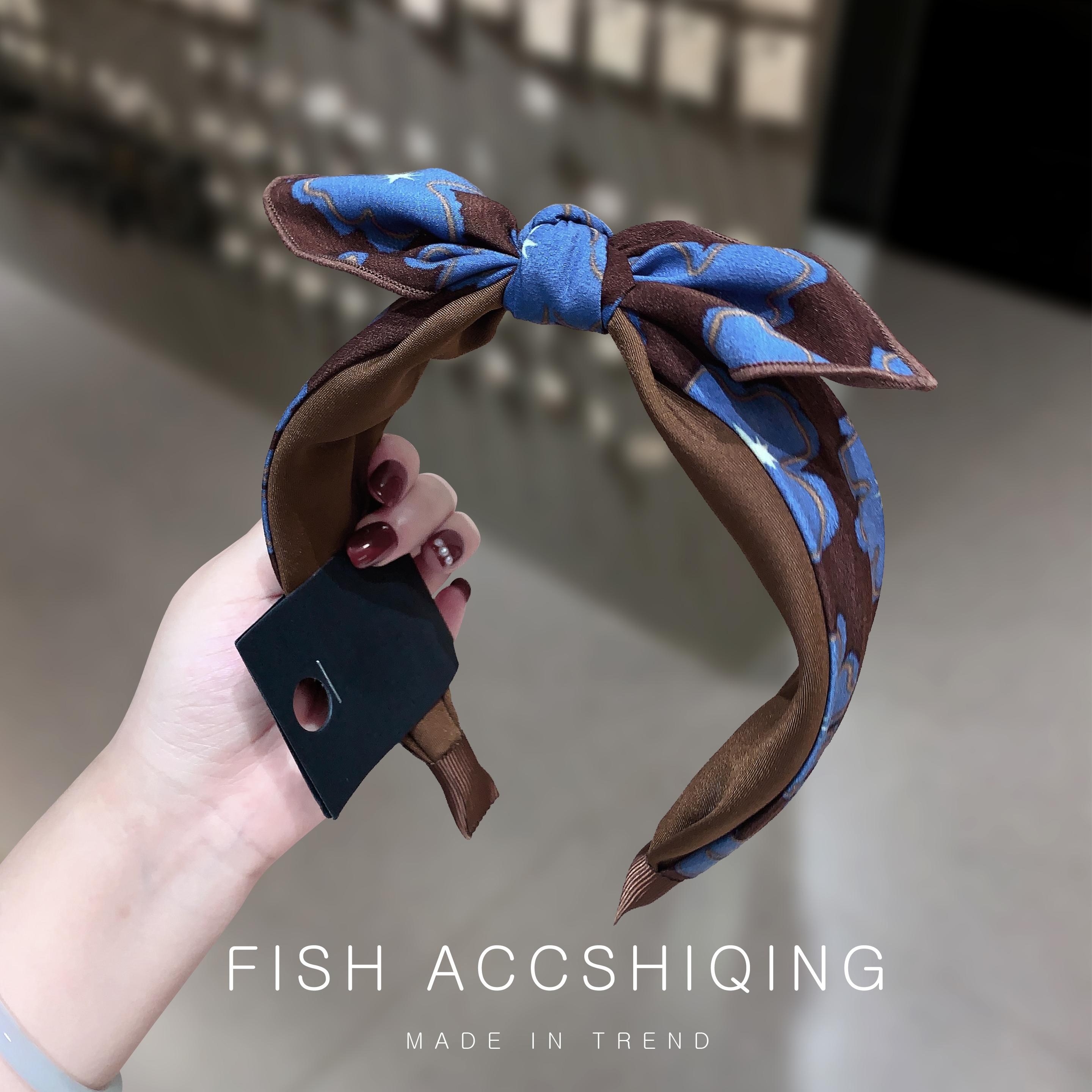 撞色复古兔耳蝴蝶结发箍女2025新款洋气高颅顶压发头箍时尚盘发卡