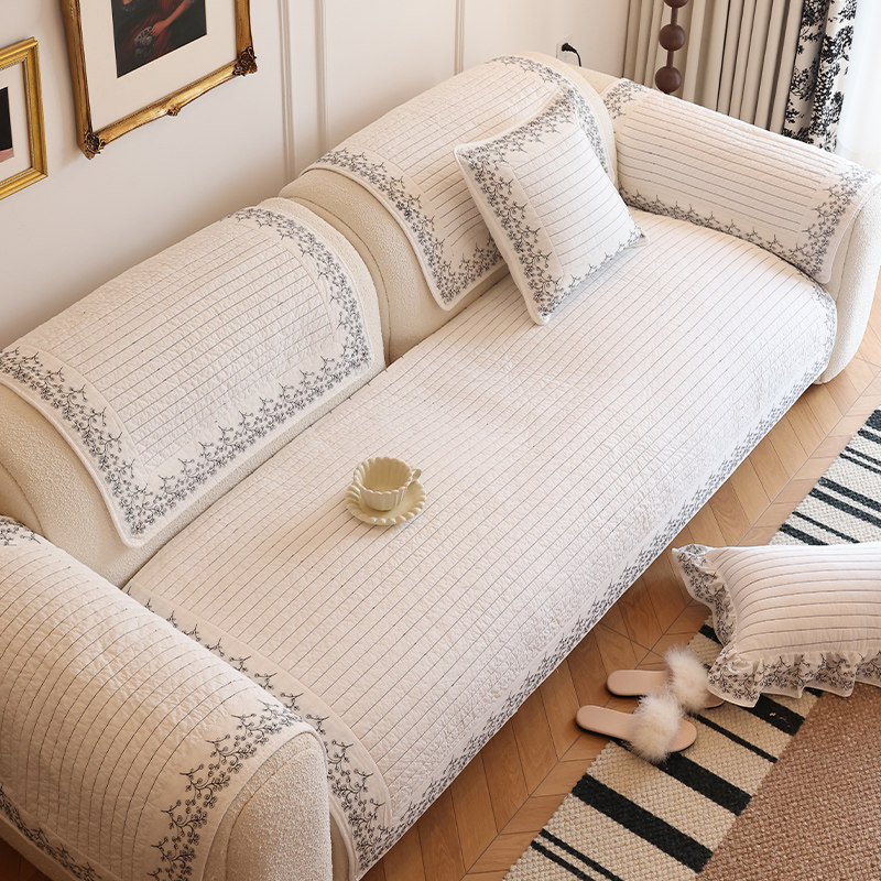 轻奢高级感沙发垫纯棉2025新款四季通用防滑坐垫子套罩流行盖布巾