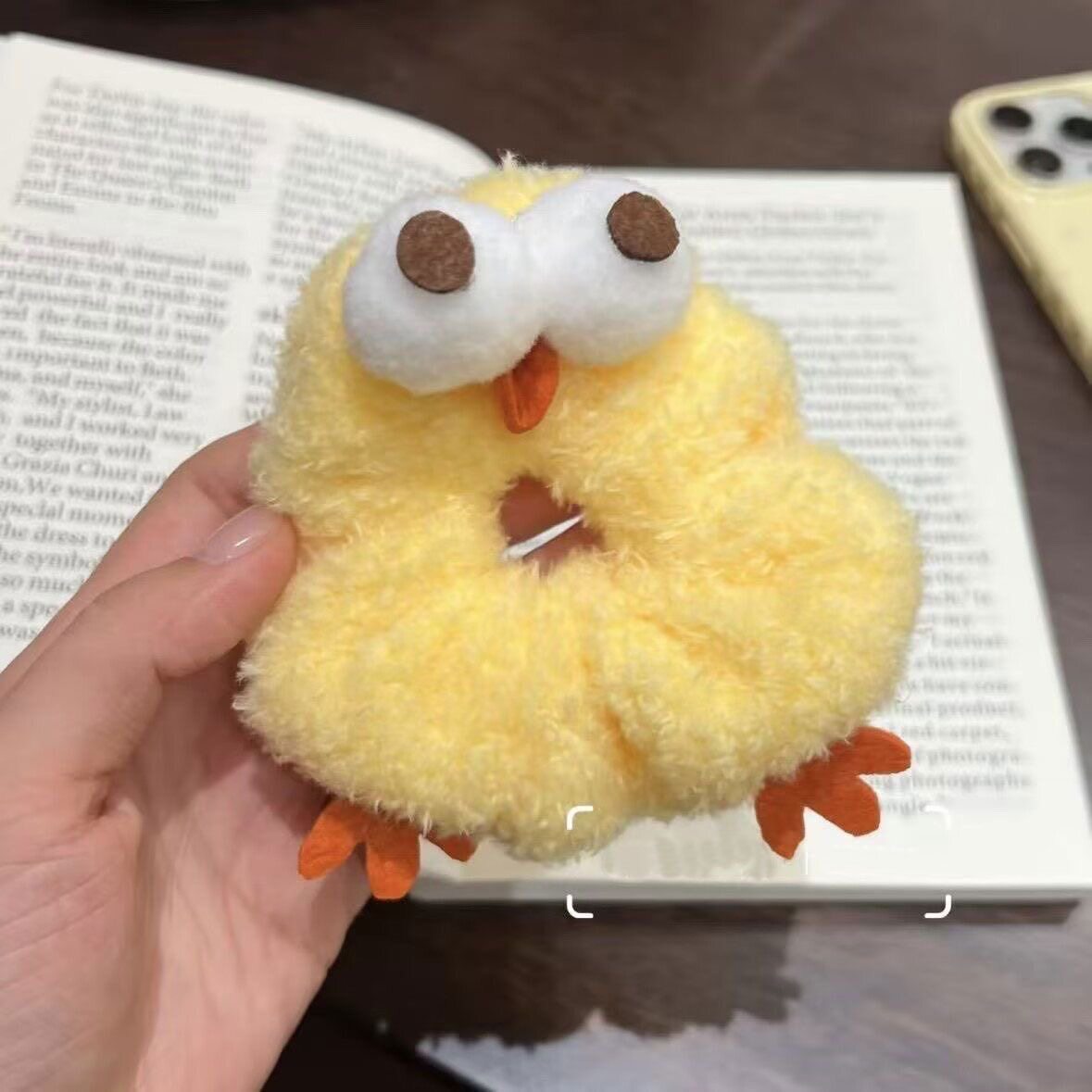 搞怪小黄鸡毛绒发圈可爱少女头绳卡通玩偶扎发皮筋网红头饰发饰