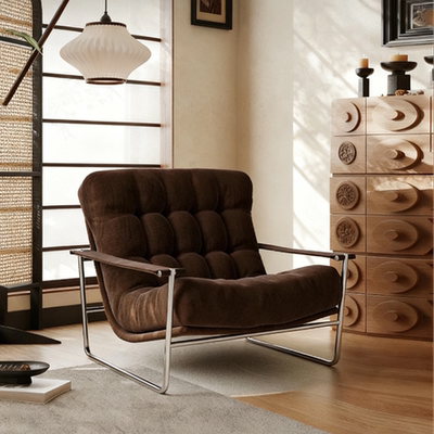 北欧复古单人沙发椅简约小户型家用客厅懒人椅躺椅阳台休闲椅