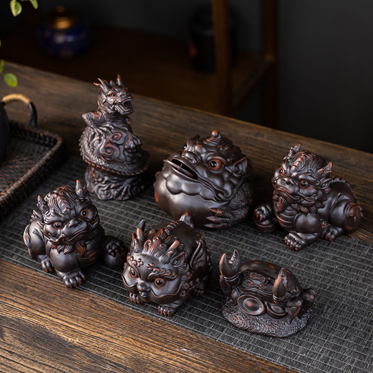 幽静紫陶茶宠摆件精品可养茶桌茶台茶盘紫砂茶玩招财蟾蜍茶具配件