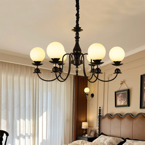 原创设计师暗黑色魔豆吊灯高光感