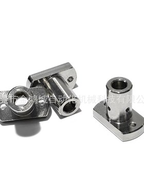 MFSS不锈钢防锈支柱底座用对边法兰通孔型光轴固定支架MFSTF镀镍