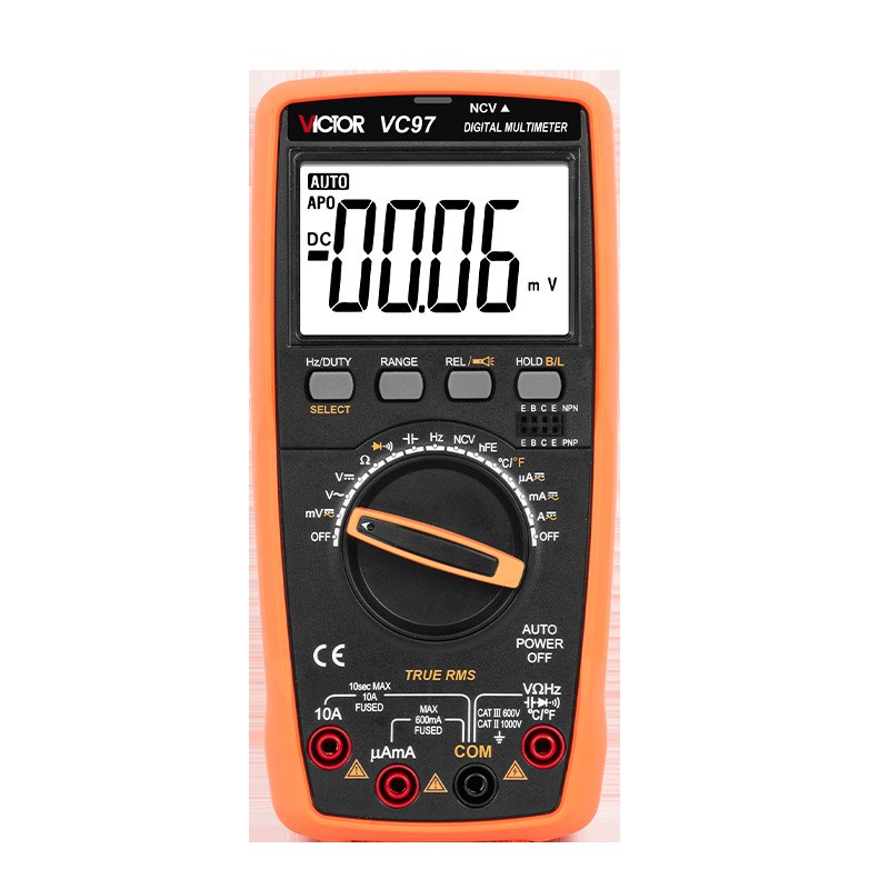 胜利牌万用表VC97 防烧三位半多用表数字式真有效值万用表