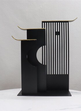 新中式创意合金摆件家居客厅书房办公桌博古架装饰品置物架摆设