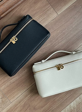 金扣LP19饭盒包女2025新款时尚头层牛皮盒子包学生旅行包简约通勤