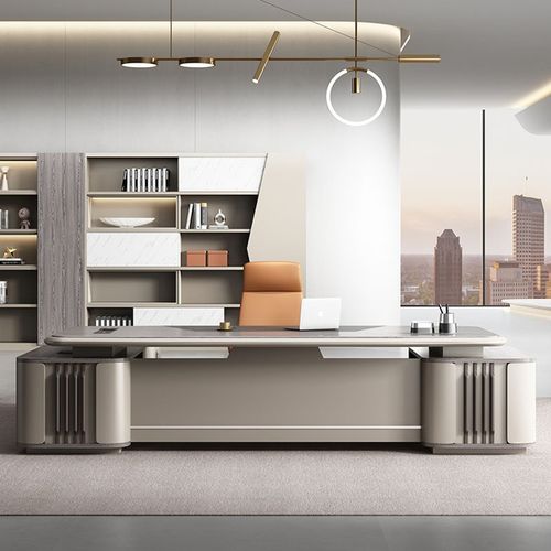 轻奢总裁办公桌高档烤漆大班台老板主管桌椅组合办公桌量大优惠