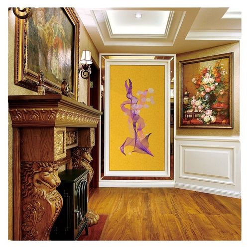 独绣墙布现代简约客厅电视背景墙轻奢别墅玄关整幅无缝刺绣壁布